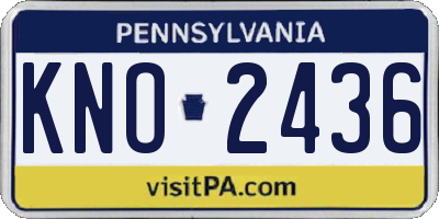 PA license plate KNO2436