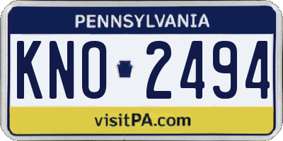 PA license plate KNO2494