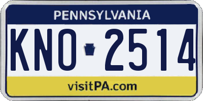 PA license plate KNO2514