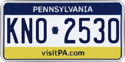 PA license plate KNO2530