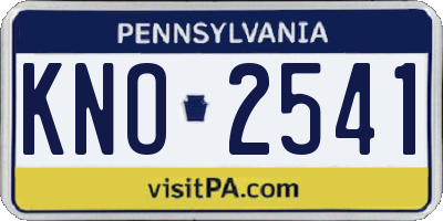 PA license plate KNO2541