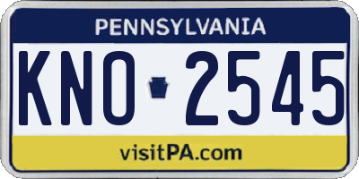 PA license plate KNO2545