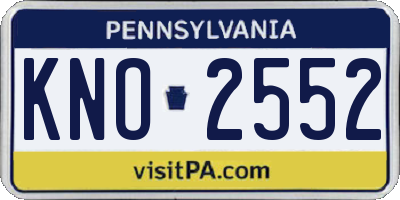 PA license plate KNO2552
