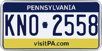 PA license plate KNO2558