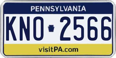 PA license plate KNO2566