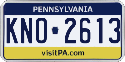 PA license plate KNO2613