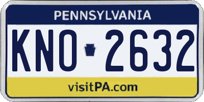 PA license plate KNO2632
