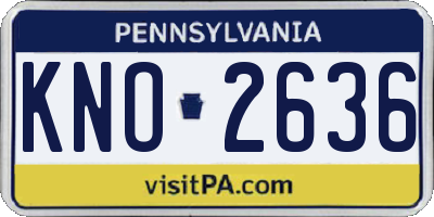 PA license plate KNO2636