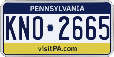 PA license plate KNO2665