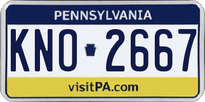 PA license plate KNO2667