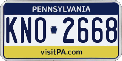 PA license plate KNO2668
