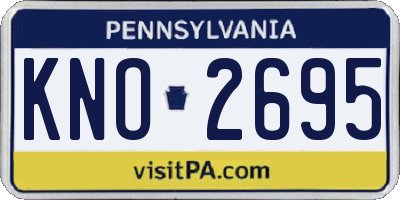 PA license plate KNO2695