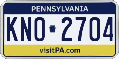 PA license plate KNO2704