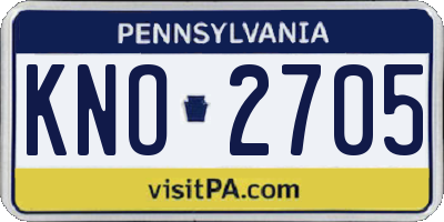 PA license plate KNO2705