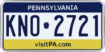 PA license plate KNO2721