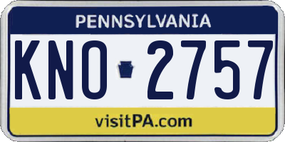 PA license plate KNO2757
