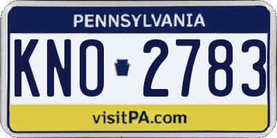 PA license plate KNO2783