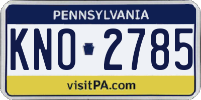 PA license plate KNO2785