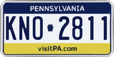 PA license plate KNO2811