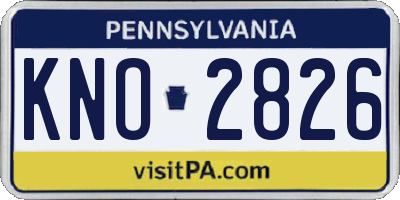 PA license plate KNO2826
