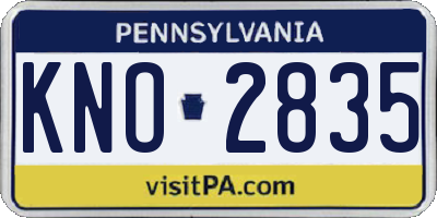 PA license plate KNO2835