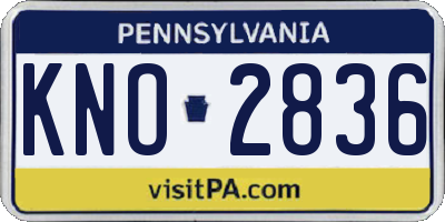 PA license plate KNO2836