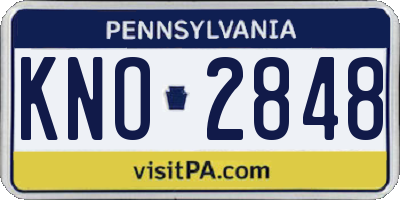 PA license plate KNO2848