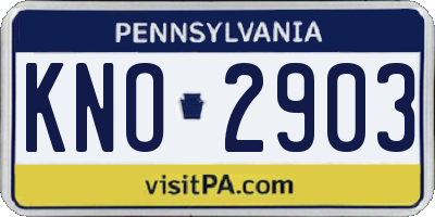 PA license plate KNO2903