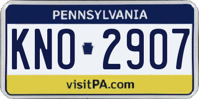 PA license plate KNO2907