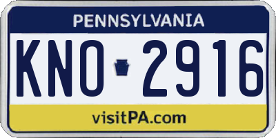 PA license plate KNO2916