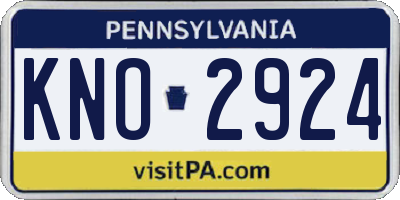 PA license plate KNO2924