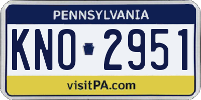 PA license plate KNO2951
