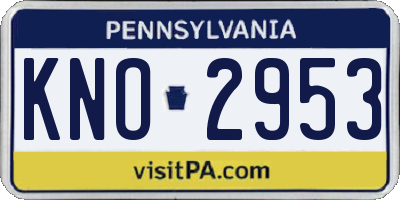 PA license plate KNO2953