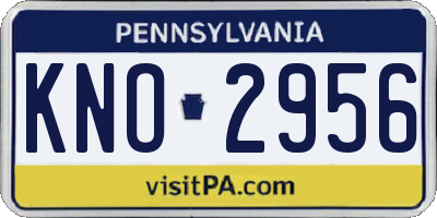 PA license plate KNO2956