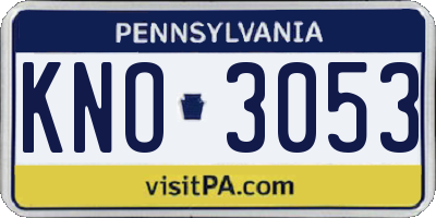 PA license plate KNO3053