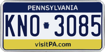 PA license plate KNO3085