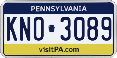 PA license plate KNO3089