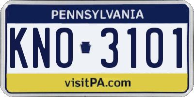 PA license plate KNO3101