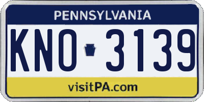 PA license plate KNO3139