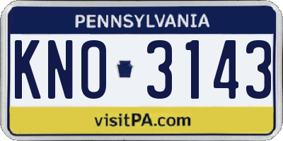 PA license plate KNO3143