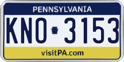 PA license plate KNO3153