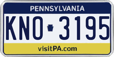 PA license plate KNO3195