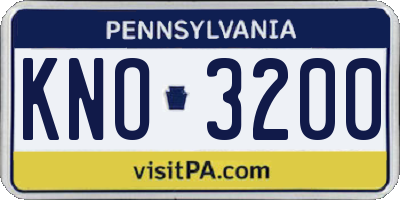 PA license plate KNO3200