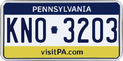 PA license plate KNO3203
