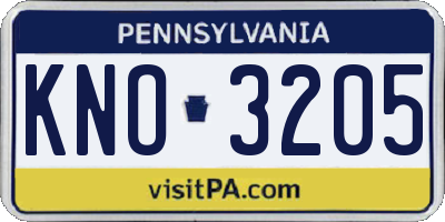 PA license plate KNO3205