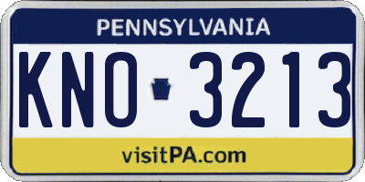 PA license plate KNO3213