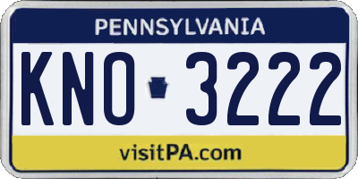 PA license plate KNO3222