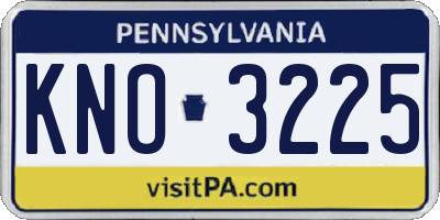 PA license plate KNO3225