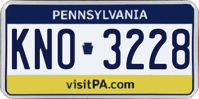 PA license plate KNO3228