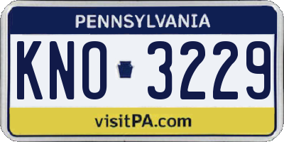 PA license plate KNO3229